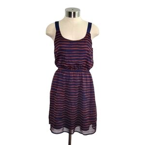 Xhilaration Sleeveless Fit & Flare Summer Dress Women's Size S Blue & Orange